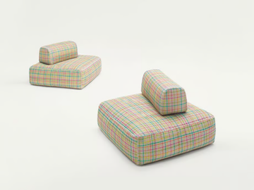 HOPI - Square fabric garden pouf with removable cover by Paola Lenti - view 2